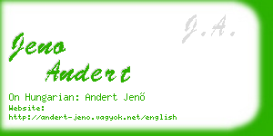 jeno andert business card